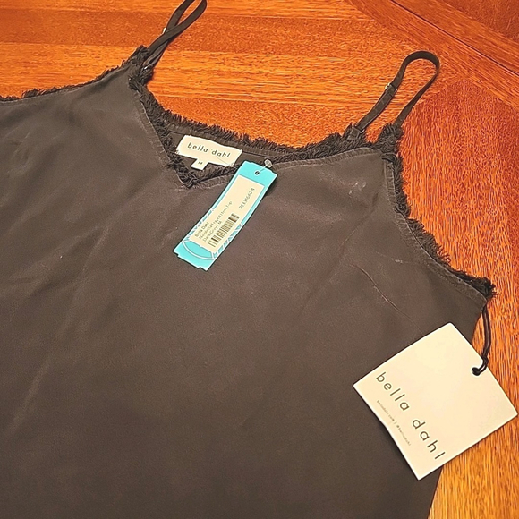Bella Dahl Women's Medium Tank Dark Grey Nicoletta Frayed Hem A1 - Picture 3 of 7
